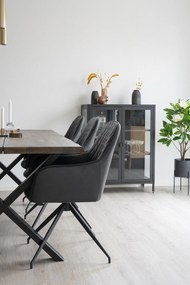 Черен тапициран трапезен стол Harbo – House Nordic