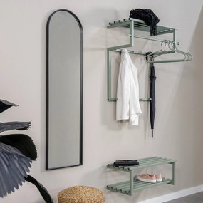 Сиво-зелена метална стенна закачалка с рафт 76 cm Rizzoli – Spinder Design