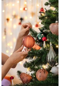 Стъклени ръчно издухани коледни топки в комплект 3 бр. ø 8 cm – Ego Dekor