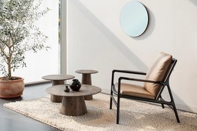 Черно-бежов кожен фотьойл Dedo - Gazzda