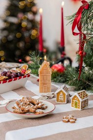 Кремави десертни глинени чинии в комплект от 2 бр. с коледни мотиви ø 16 cm Jolly – Bloomingville