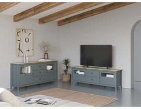 Маса за телевизор сиво-зелена от масивен бор 180x59x40 cm Misti – Marckeric