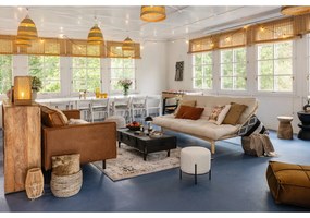 Кремава табуретка от прежда с примки от букле Alford – House Nordic