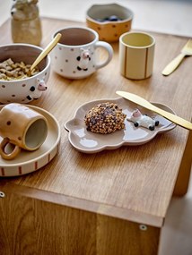 Бяла/кафява глинена детска купичка ø 14 cm Dolly – Bloomingville Mini