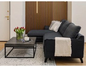 Антрацитен ъглов разтегателен диван, ляв ъгъл Charming Charlie - Miuform