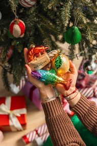 Хартиена Коледна украса ръчна изработена ø 7 cm Pear Honeycomb – Sass &amp; Belle