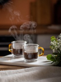 Стъклени чаши в комплект 2 бр. за еспресо 80 ml Amber – Vialli Design