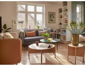 Черна кръгла масичка за кафе със стъклен плот ø 80 cm Orbit – Hübsch