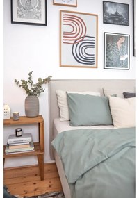 Бежово тапицирано двойно легло с решетка 160x200 cm Sary - Bobochic Paris