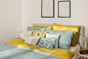 Бежово тапицирано двойно легло с решетка 180x200 cm Elyna - Bobochic Paris