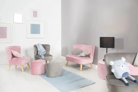 Светлорозов кадифен бебешки стол Lil Sofa - Roba