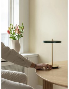 Зелена LED затъмняваща се настолна лампа с метален абажур (височина 31 cm) Asteria Move – UMAGE