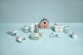 Детски прибори от неръждаема стомана в светлозелено и сребристо 3 броя Little farm - Mepal