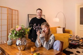 Разтегателен ъглов диван от рипсено кадифе в цвят горчица (ляв ъгъл) Lucien – Bobochic Paris