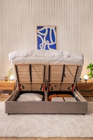 Бежова текстилна кутия за съхранение с капак 35x19x26 cm Soft Storage – Bigso Box of Sweden