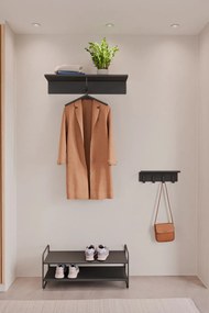 Черен стоманен стелаж за обувки 33x33x80 cm A-Shoe – Zone