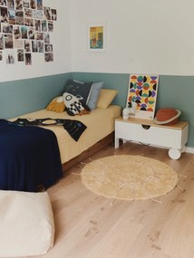 Ръчно изработен памучен кръгъл килим подходящ за пране в цвят горчица ø 100 cm Solar Multishape – Lorena Canals