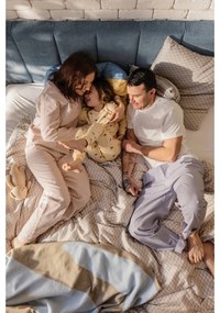 Синьо-кафява памучна възглавница Rita, 50 x 50 cm - Hübsch