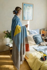 Одеяло в жълт и син цвят 125x190 cm Brick - Mette Ditmer Denmark