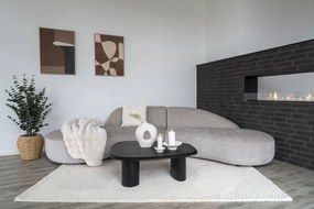 Черна масичка за кафе с ясенов плот 78x96 cm Tirano – House Nordic