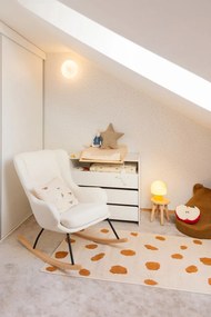 Бял нисък детски скрин от масивен бор с маса за преповиване 90x106 cm KIDDY – Vipack