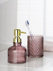 Тъмнорозова стъклена чаша за четки за зъби Atessa – Wenko