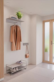 Светлосива стоманена стенна закачалка с рафт 11,5 cm A-Hallway – Zone