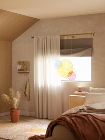 Бяла стенна закачалка от букова дървесина с рафт Estique - Umbra