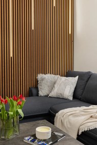 Антрацитен ъглов разтегателен диван, ляв ъгъл Charming Charlie - Miuform