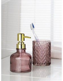 Тъмнорозов стъклен диспенсер за сапун 200 ml Atessa – Wenko