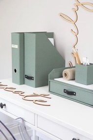 Зелен картонен органайзер за докумнети Archie Canvas Paper Laminate – Bigso