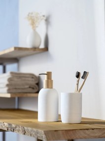 Бяла чаша за четки за зъби от полиресин Altavalle – Wenko