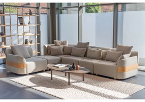 Светлосива табуретка за крака от смес от вълна и лен Hugg - Gazzda