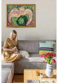 Светлосив велурен разтегателен диван Nihad - Bobochic Paris