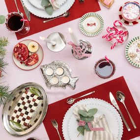 Бяла десертна глинена чиния с коледен мотив ø 16 cm Yule – Bloomingville