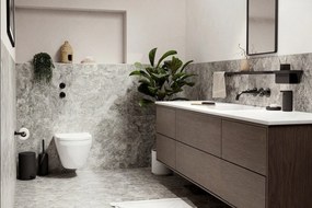 Черен стенен рафт за баня Rim - Zone