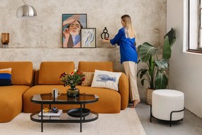 Ъглов диван от плат букле в цвят горчица (десен ъгъл) Imola – Bonami Selection