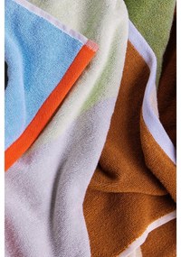 Синя памучена хавлиена кърпа от тери 70x140 cm Block – Hübsch