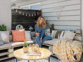 Възглавница за открито от рециклирана пластмаса Есен, 45 x 45 cm - Green Decore