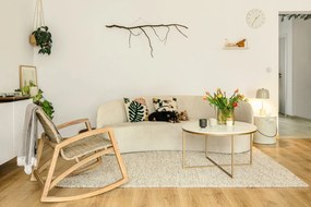 Светлосиво каре със съдържание на памук , 140 x 180 cm Ruby - Euromant