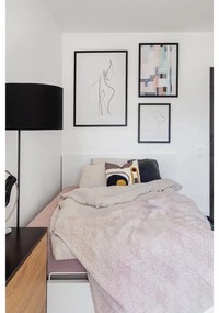 Черен/естествен нисък скрин от декор от дъб 120x82 cm Seaford – Actona