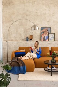 Ъглов диван от плат букле в цвят горчица (ляв ъгъл) Imola – Bonami Selection