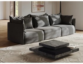 Сива масичка за кафе в бетонен декор 110x110 cm Slate - TemaHome