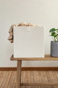 Бежова текстилна кутия за съхранение 32x31,5x31,5 cm Soft Storage Cube – Bigso