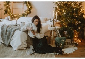 Бежов вълнен килим Nature, ⌀ 110 cm - Bloomingville