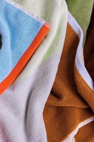 Синя памучена хавлиена кърпа от тери 70x140 cm Block – Hübsch