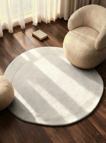 Кремав ръчно изработен кръгъл килим със смес от вълна ø 160 cm Kari Organic – Villeroy&amp;Boch