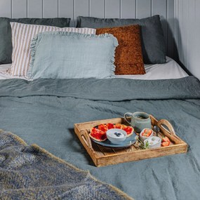 Тъмнозелено спално бельо за двойно легло 200x200 cm - Linen Tales