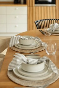 Бяла постелка от ратан , ⌀ 36 cm - Tiseco Home Studio