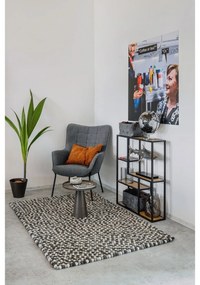 Черна/естествена стенна библиотека от декор от дъб 75x91 cm Seaford – Actona